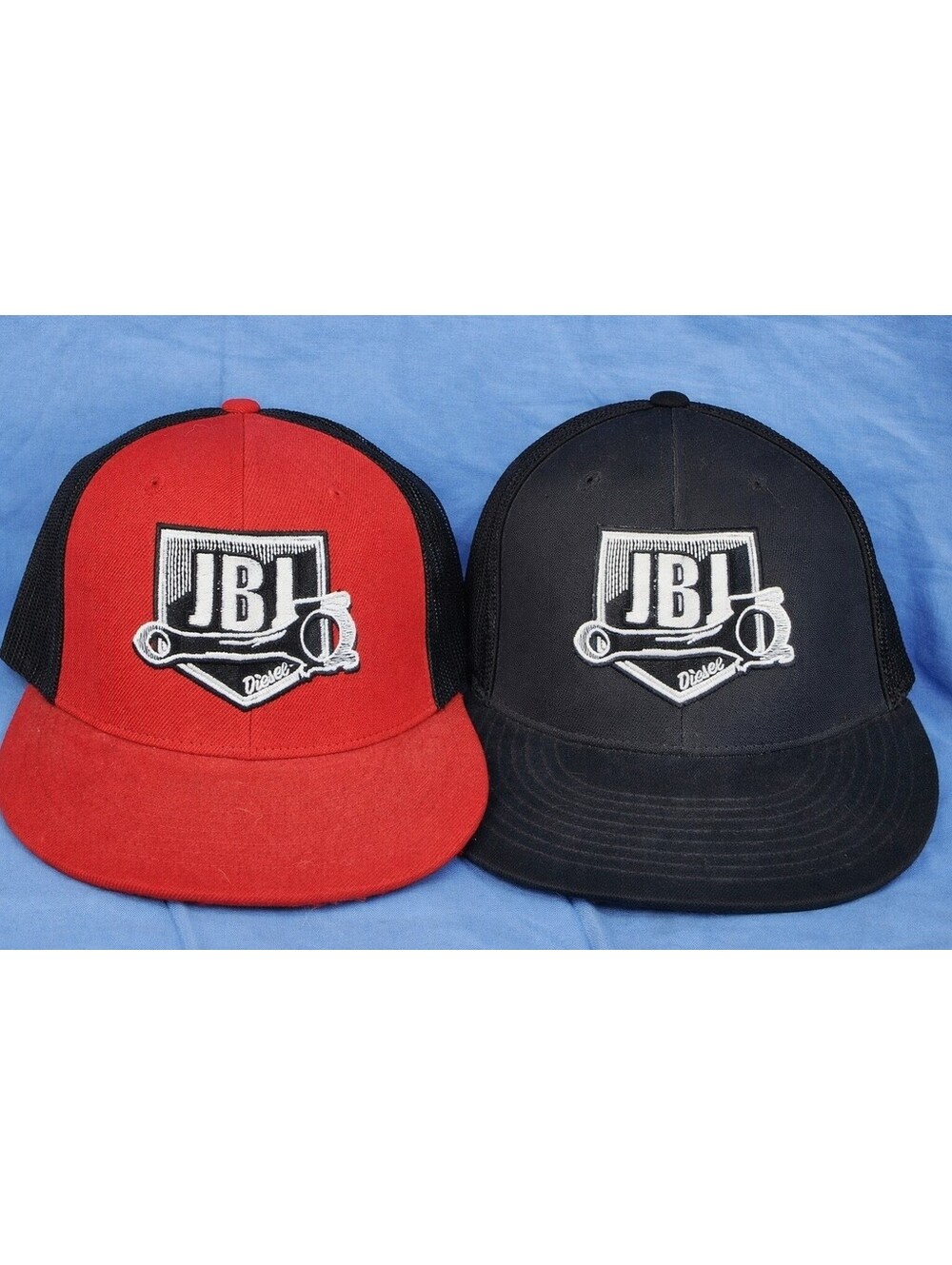 JBJ Diesel Trucker Hat Lot 2 Black Red Mesh Snapback Caps Caldwell Idaho
